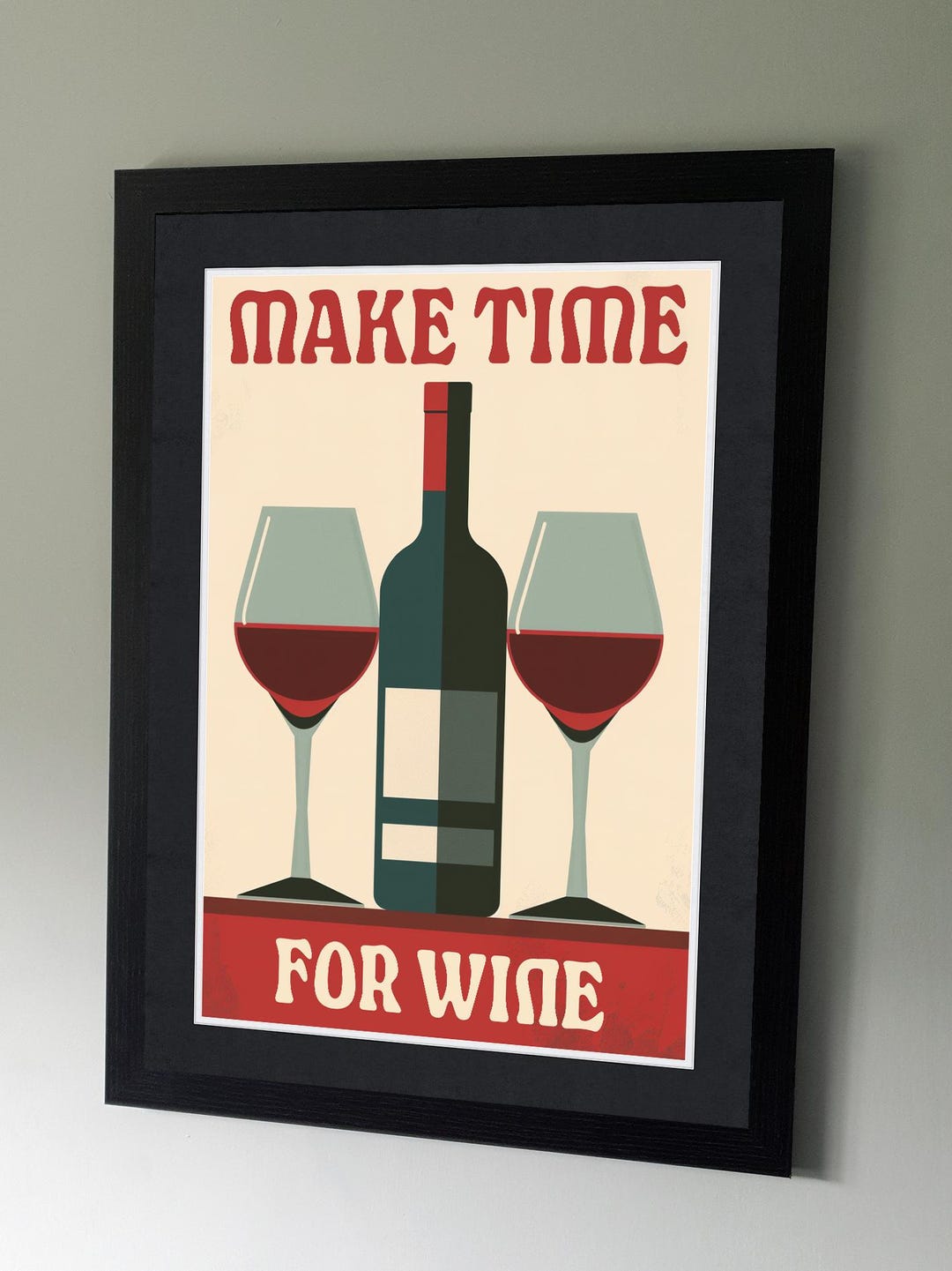 Make Time for Wine Poster - Alcohol Artwork - Traditional Pint ...