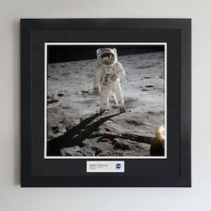 Astronaut moon landing Poster - Apollo 11 - Space - Astronomy - Printed double mount with plaque - Space Photography