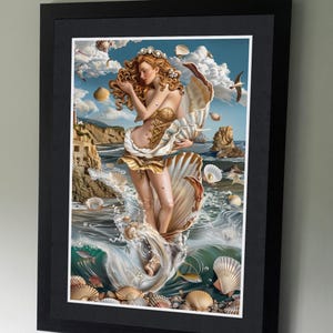El nacimiento de Venus - Maestros mezclados - Sandro Botticelli - En el estilo del pintor Salvador Dalí