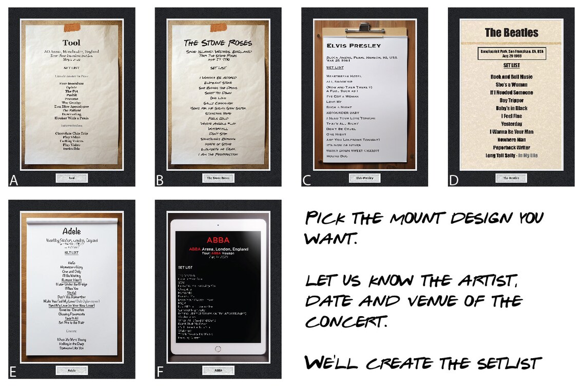 My Favourite Gig - Custom Concert Set-list Poster - Your Bands, Your ...