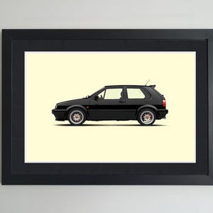Póster VW Golf GTI mk2 - Ilustración impresa, arte de pared para niños, papá, hombres, decoración de habitación, hogar, oficina, guardería.