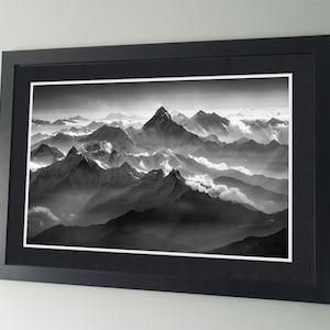 Himalayagebergte - Noord-Amerika - Zwart-witfoto - Mount Everest