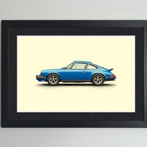 ポルシェ 911 カレラ カーポスター - イラストプリント ウォールアート 子供用 男の子 お父さん 男性 部屋 装飾 子供用 ホームオフィス アート 子供部屋