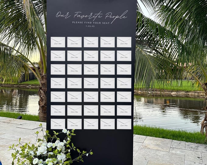 Envelope Seating Chart Modern Wedding Seating Chart Sign Entrance Sign
