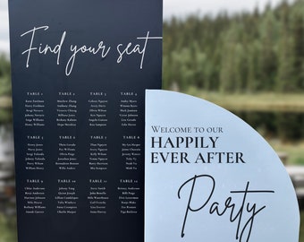 Find your seat wedding signage Modern Wedding Seating Chart sign Entrance sign Arch Seating Chart Large foam board sign personalized sign