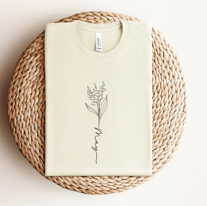 May Birthday Shirt, Lily of the Valley Birth Flower Tshirt, Women Shirt