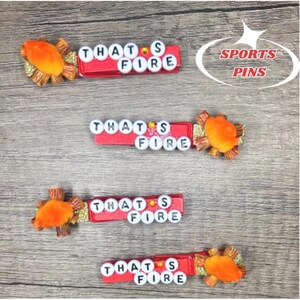 That’s fire Cheer sport clothes pins, funny campfire clip, backpack volleyball or softball game team gift, all star cheerleader comp bag tag