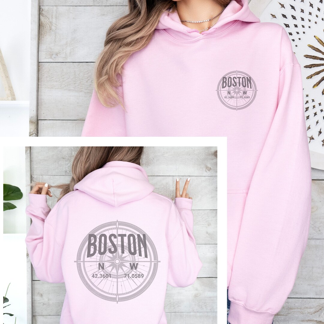 Boston Latitude & Longitude Hoodie for Him or Her Boston Hometown