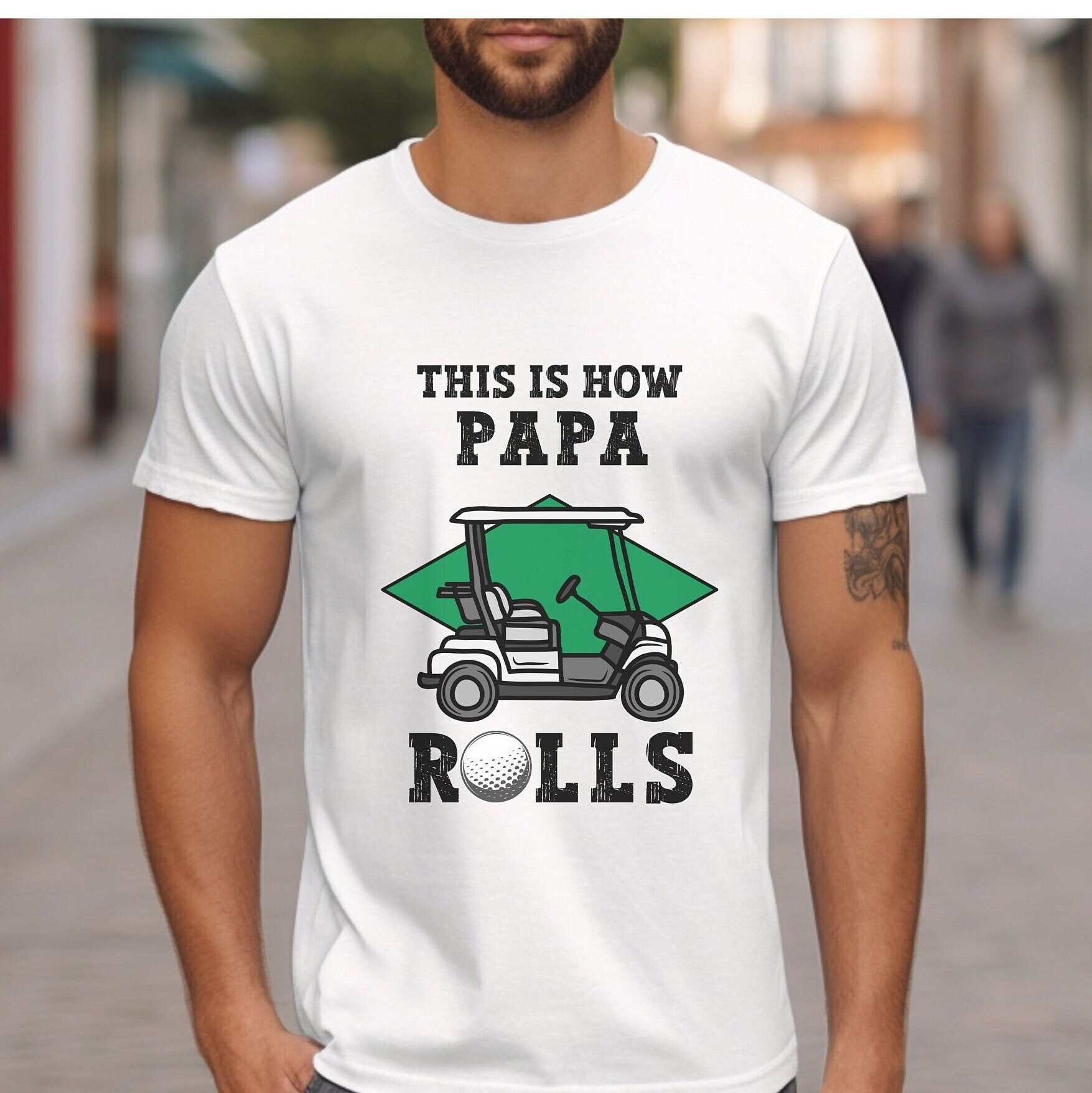 Mens the Best Grandpas Drive Golfcarts Funny Golf T-Shirt