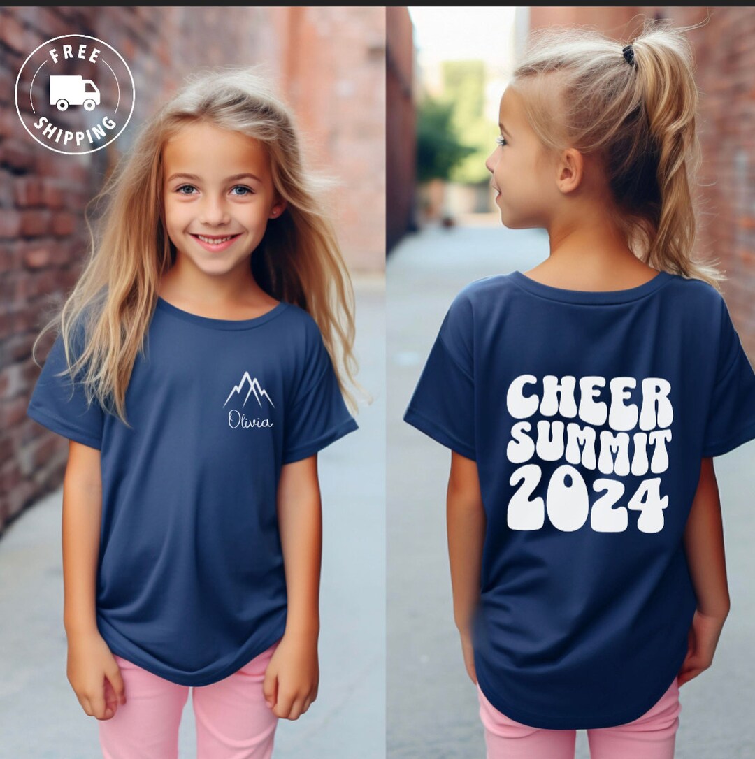 Personalized Kids Groovy Cheerleading Summit 2025 or 2025 Tshirt