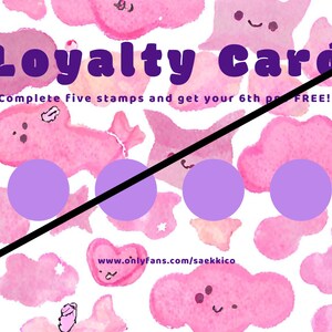 Kawaii Onlyfans Promo Bundle Loyalty Card, Business Card, Cup Tip Game