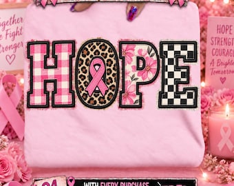 Hope Breast Cancer PNG, Pink Ribbon Awareness PNG, Leopard Hope PNG, Breast Cancer Fighter png, Pink October Sublimation Design