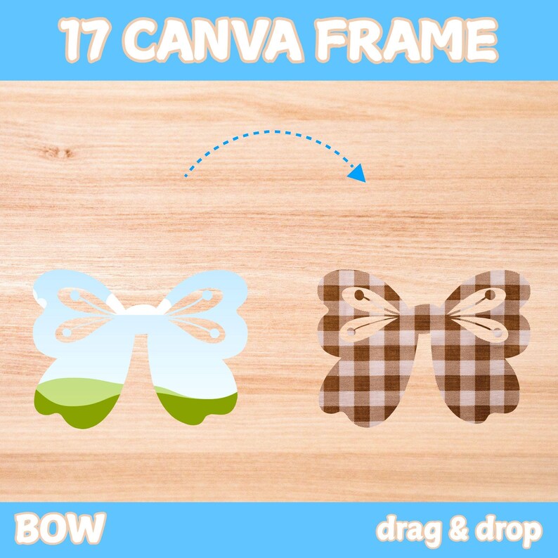 Canva Frames Bows, Drag and Drop Frame Templates, Drag and Drop Canva ...