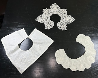 Adornos de cuello vintage - Juego de 3 - Color crema - Costura intrincada - estilo cottagecore