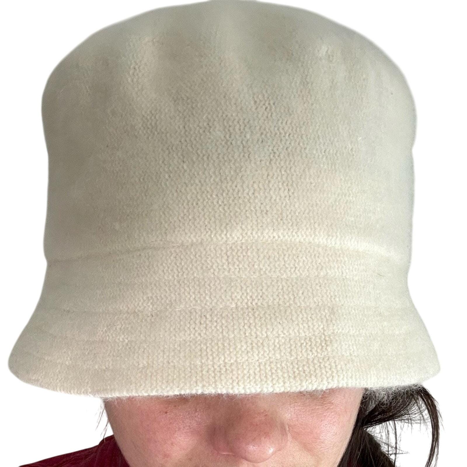 Angora Rabbit, Wool Bucket Hat- Fuzzy Cream- OS- Vintage  display picture 1