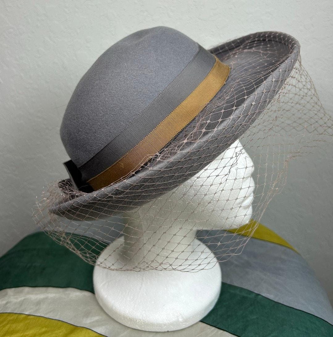 Ernie American Vintage- Wool Hat- With Veil- Some Wear- Gray  display picture 2