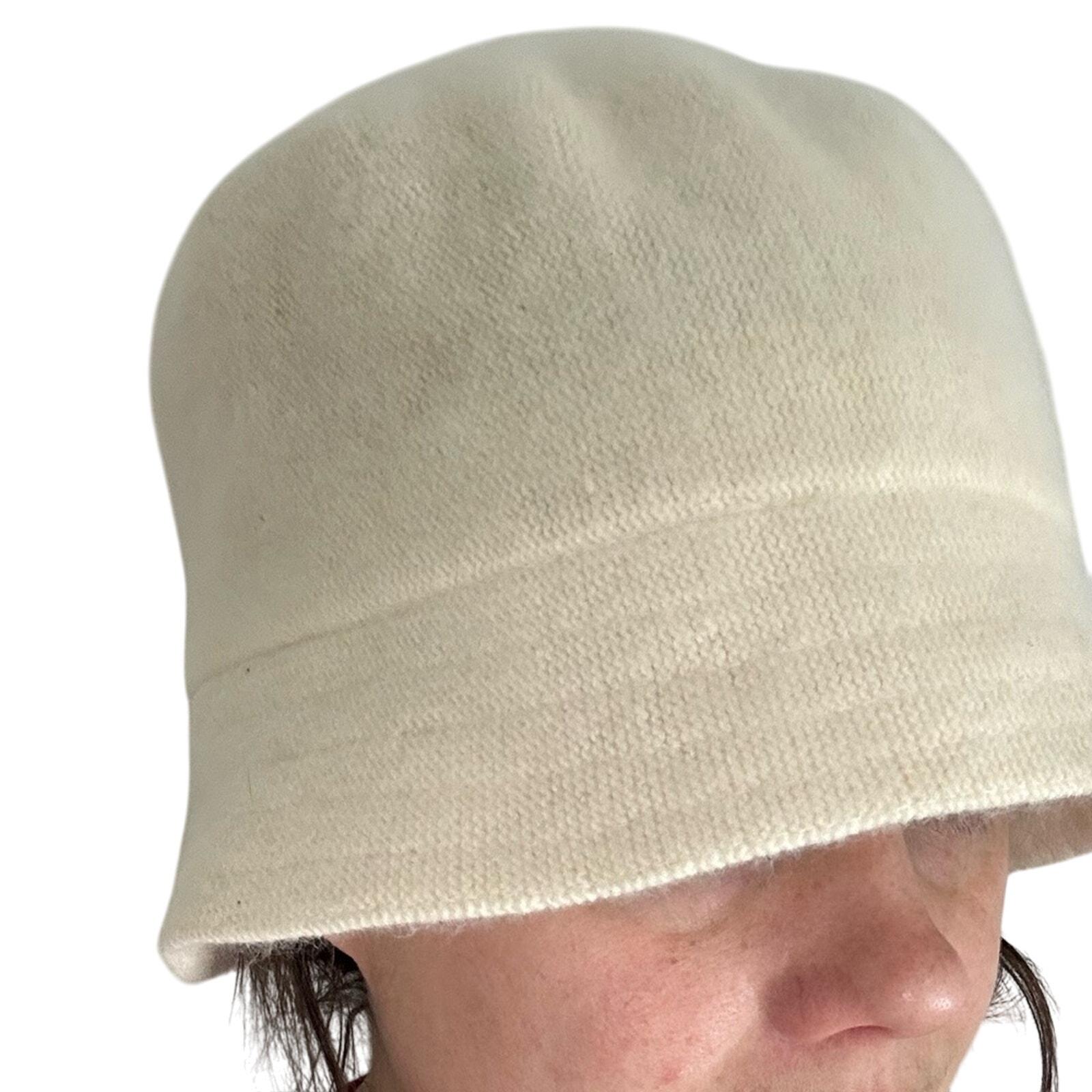 Angora Rabbit, Wool Bucket Hat- Fuzzy Cream- OS- Vintage  display picture 3