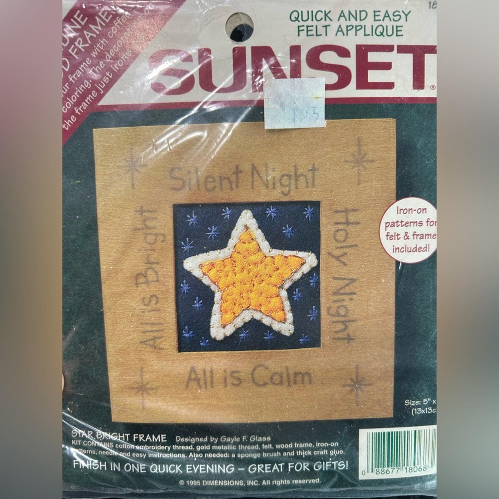 ®︎mama Sunset Little Star Frame Kit- 95 Felt Wood Frame- Christmas Craft