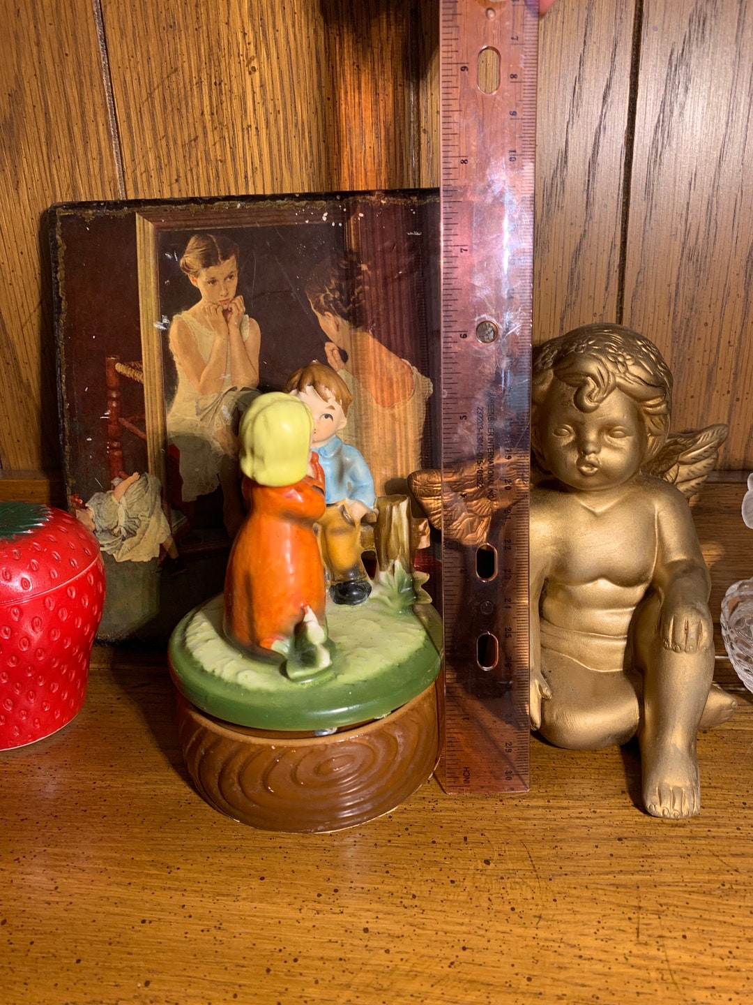 Vintage Music Box Ceramic Rotating Boy Girl Figurine Etsy