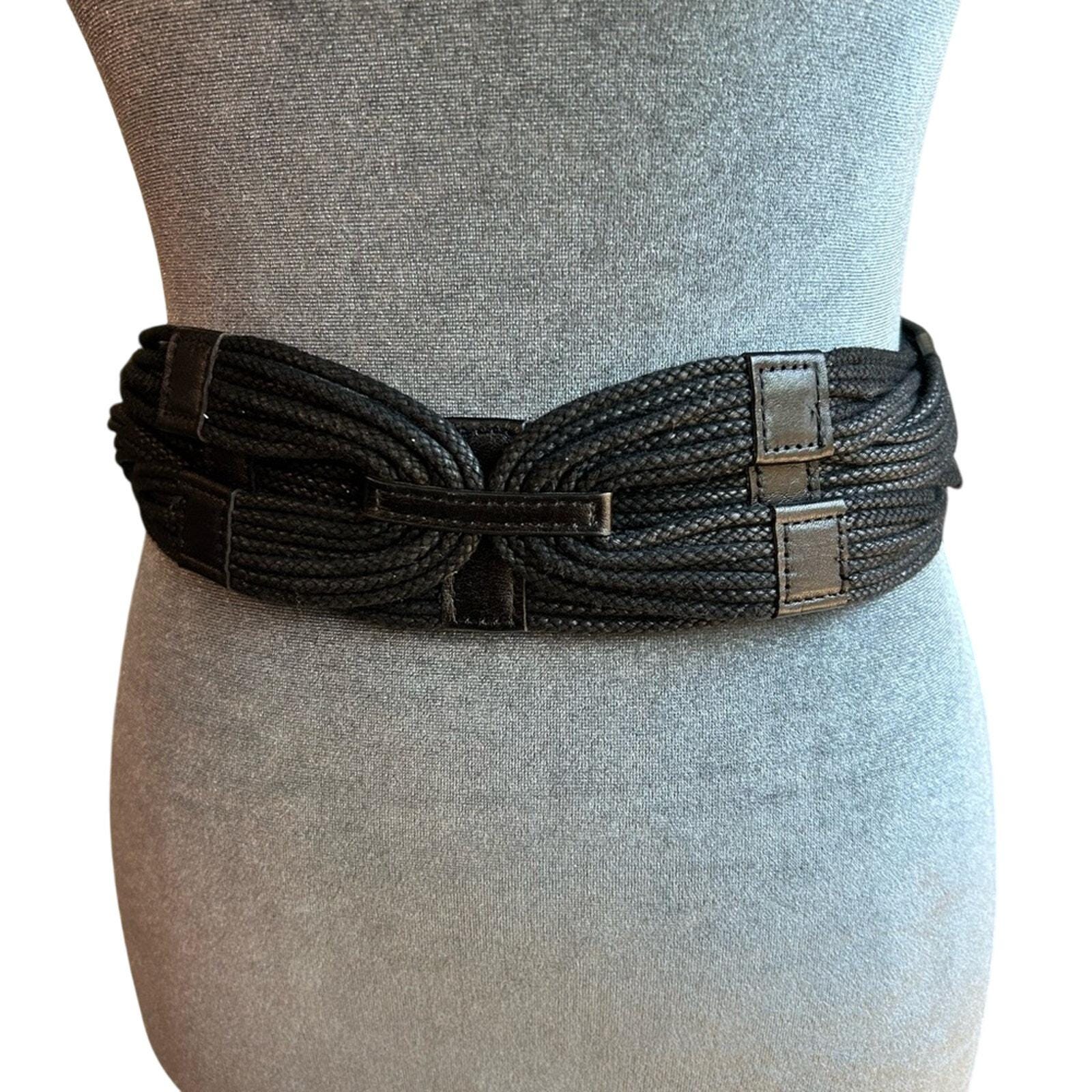 Vintage Braided Leather Patchwork Boho Belt | Woven Cotton Detail | 41” Vintage Hecho En Mexico Tooled & Braided Leather Belt 36  main image 4