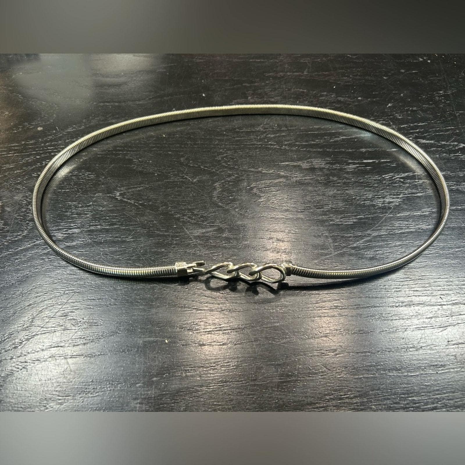 Chic Silver Rectangular Chain Belt Women Silver Metal Chain Narrow Comfortable Waistband Belt  main image 4