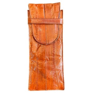 Eel Skin- Lee Sands- Eyeglass Case- some staining- retro vintage softcase unisex