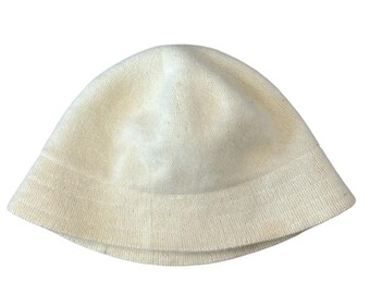 Angora Rabbit, Wool Bucket Hat- Fuzzy Cream- OS- Vintage  display picture 1