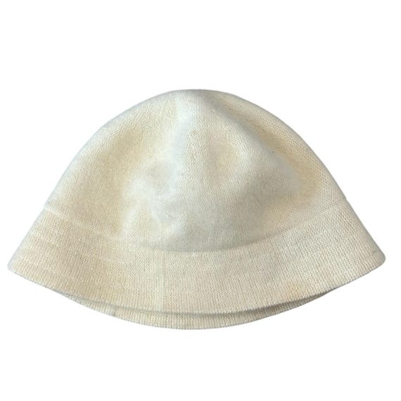 Angora Rabbit, Wool Bucket Hat- Fuzzy Cream- OS- Vintage 