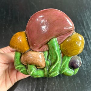 Moody Merry Mushroom- 70s- Napkin- Some damaged spots retro groovy kitchen decor