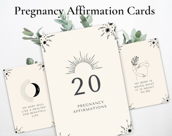 Graviditetsbekräftelsekort, Affirmationer efter förlust, Digitalt utskrivbara, Positiva graviditetsvibbar, Babyshower