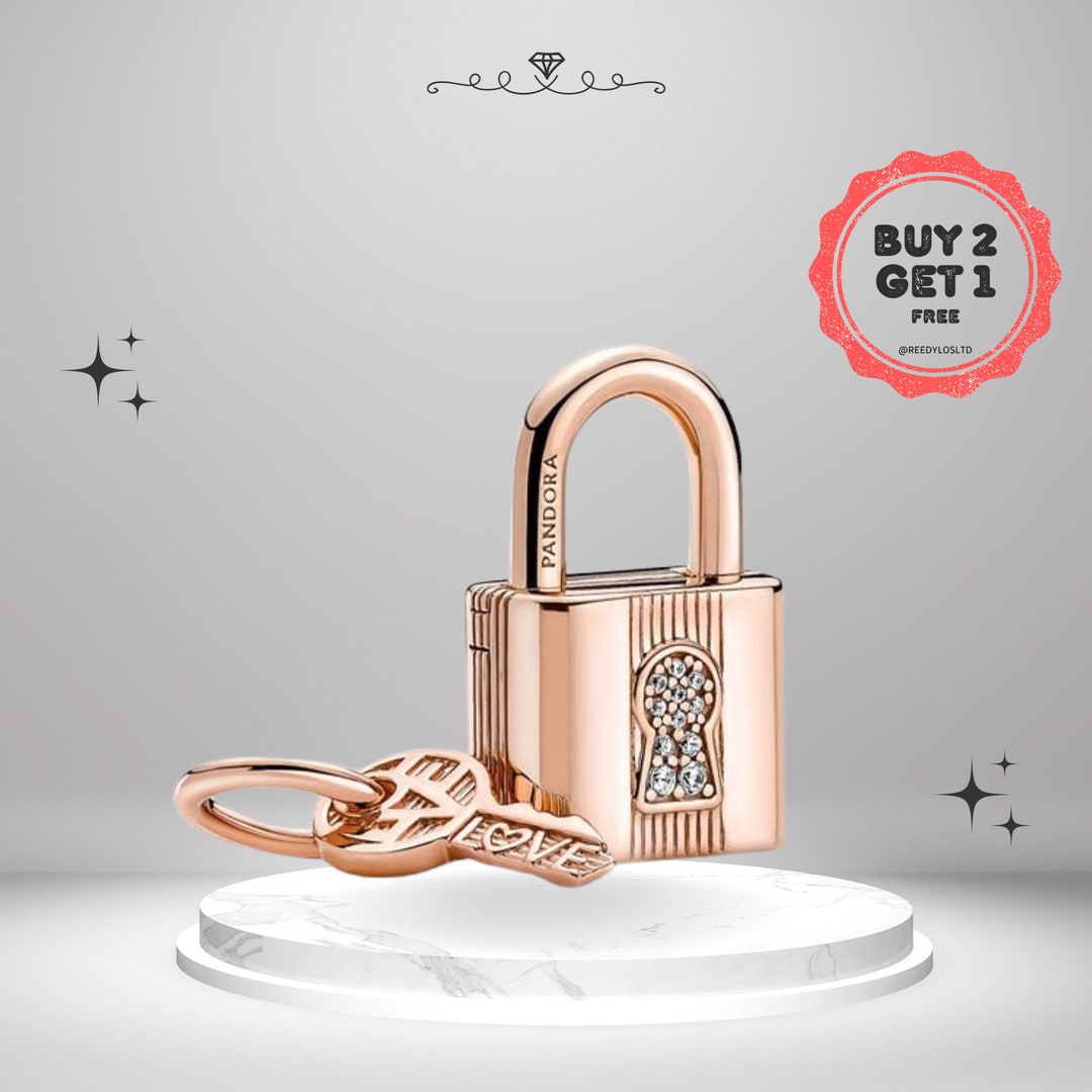 Padlock & Key Dangle Charm for Pandora Bracelet 925 Sterling Etsy UK