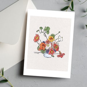 Nasturtium Floral Postcard • 5x7