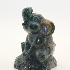 Ocean Jasper Elephant Carving