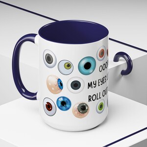 Tazza da caffè divertente con occhi al cielo: regalo umoristico per gli amanti del caffè