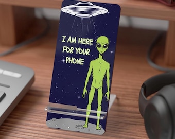 Alien Smartphone Stand, Nerdy Desk Organizer, Phone Lover Gift