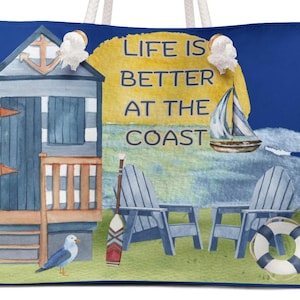 Coastal Weekender Bag - Perfect for Beach Trips, Travel, Weekend Getaways, Summer Vacations, Gift for Beach Lovers