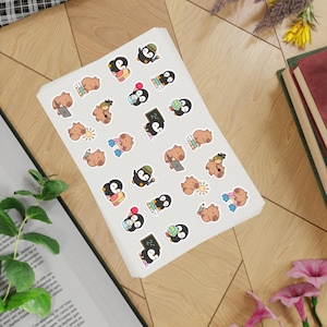 Cute Animal Sticker Sheet Bundle - 5 Fun Designs for Journals, Scrapbooking, Planner Decoration, Kids Crafts, Gifts, Teachers stickers