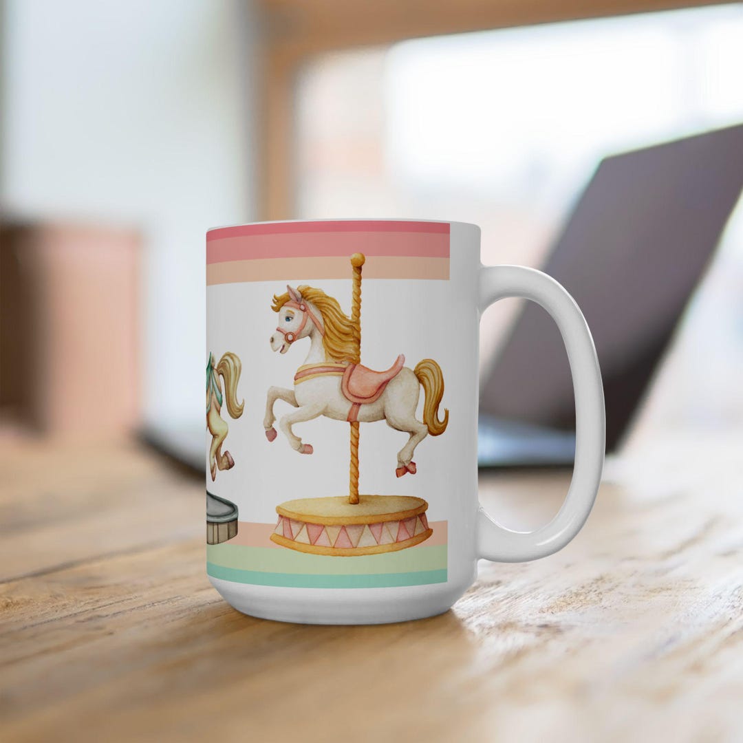 Whimsical Carousel Horse Mug - Etsy