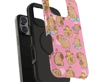 Cute Capybara Phone Case - Adorable Pink Design, Gift for Capybara Lovers, Trendy Phone Accessory, Fun Cases for All Occasions