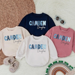 Boy Personalized Name Bubble Romper, Personalized Bubble Romper, Personalized Boys Shirt, Baby Shower Gift, Boys Name Tee, Oversized Romper