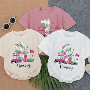 Personalized Name Girl Caddy Baby Romper Sweatshirt, Golf Baby Clothes, Daddy&#39;s Golfing Buddy Outfits, Birthday Girl Outfits, father&#39;s day