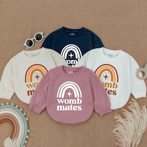 Twin Baby Romper - Womb Mates Twin Romper  - Funny Best Friends Twin Romper - Cute Best Friend Twin Baby, Baby Boy Outfit