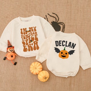 In My Pumpkin Spice Era Romper, My First Halloween Outfit, Bubble Romper, Baby Shower Gift, Pumpkin Bodysuit, Baby Boy Halloween Costume