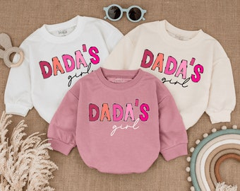 Dada's Girl Pink Bubble Romper Bodysuit, Funny Retro Romper, Newborn Girl Outfit, Newborn Outfit, Newborn Sweater, Baby Romper, Baby Clothes