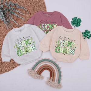 Little Miss Lucky Charm Baby Romper, St. Patrick&#39;s Day Girls Bodysuit, Pregnancy Announcement Gift, St. Patrick&#39;s Day Baby Clothing