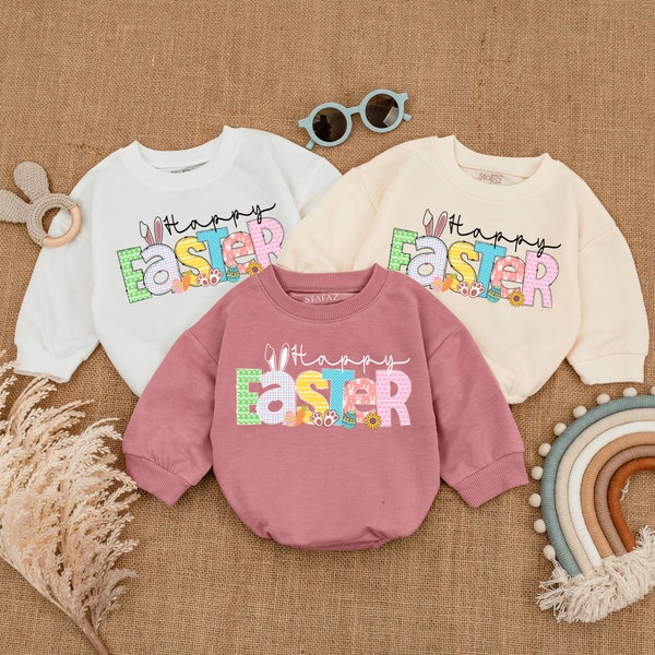 Happy Easter Romper Kid, Baby Easter Outfit, toddler easter gifts, toddler girl clothes, Baby Shower Gift, baby boy clothes, Bubble Romper