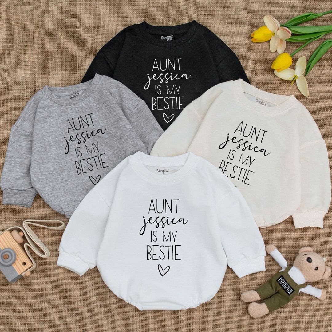 Personalized Auntie's Bestie Baby Outfit, Coming Home Outfit, Baby
