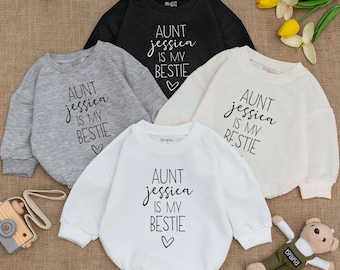 Personalized Auntie's Bestie Baby Outfit, Coming Home Outfit, Baby Shower Gift, Baby Clothes, Auntie Baby Clothes, Gift From Aunt