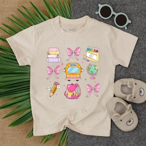 Back To School Toddler T-shirt, First Day Preschool Shirt, Kindergarten Girls Shirt, First Day of PreK Tee, Custom Name Toddler Tee