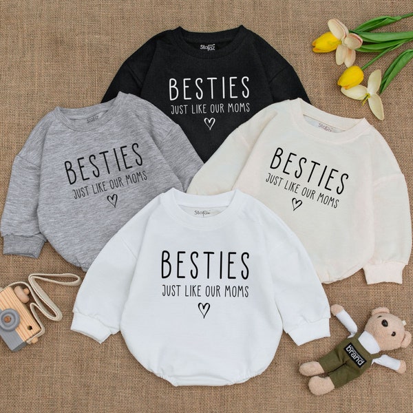 Besties Just Like Our Moms Baby Romper, Matching Baby Outfits, Baby Clothes, aby Best Friends Bodysuit, Matching Outfits, Baby Gift